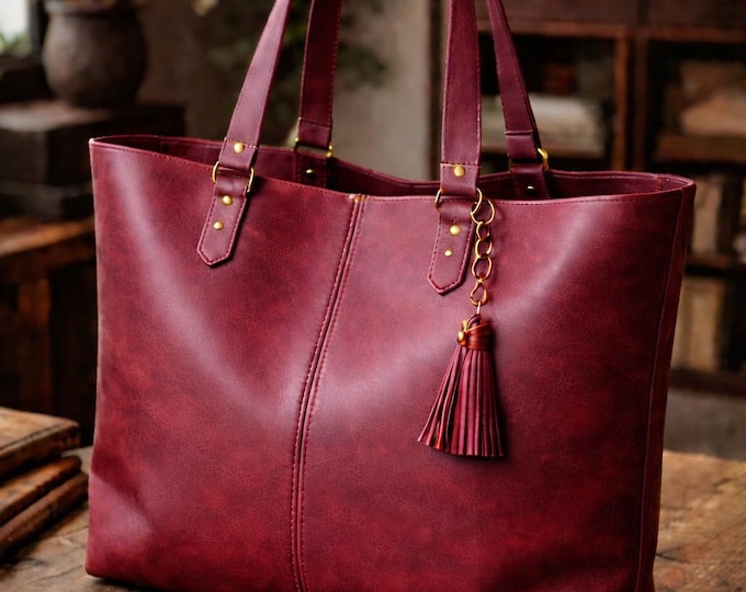 Handcrafted Leather Tote Women Oversized Everyday Shopper Large Shoulder Purse Gift