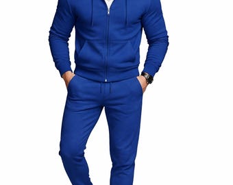 Men Tracksuit Set Hoodie Jogger Slim Fit Activewear Gym Casual Sportswear Outfit