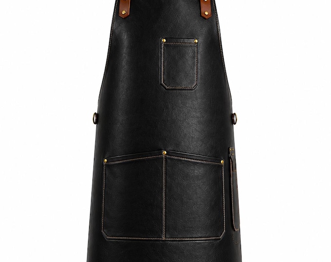 Full Grain Leather Apron – Heavy Duty Unisex Work Apron with Pockets