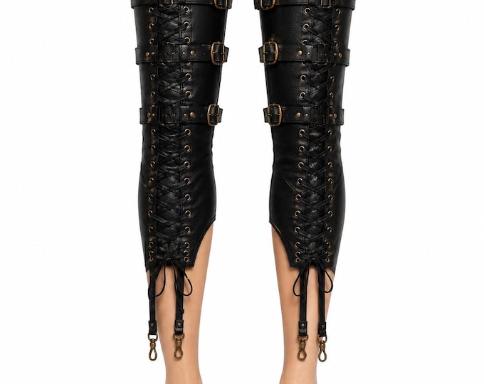 Handmade Leather Leg Core Set, Adjustable Thigh Harness, Gothic Costume Accessory