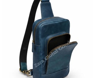 Handmade Blue Sling for Men & Women – Genuine Crossbody Shoulder Accessory