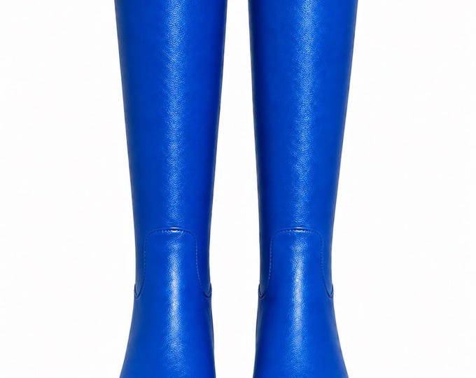 Women's Knee High Riding Boots, Flat Equestrian Style, Back Zipper Tall Shoes