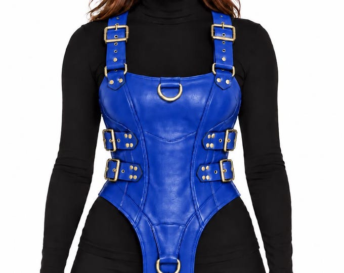 Genuine Cowhide Leather Arm Support Harness, Adjustable Gothic Shoulder Harness, Alternative Fashion Accessory