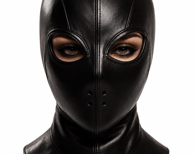 Handmade Gothic Hood, Lace Up Cosplay Mask, Halloween Headgear Gift