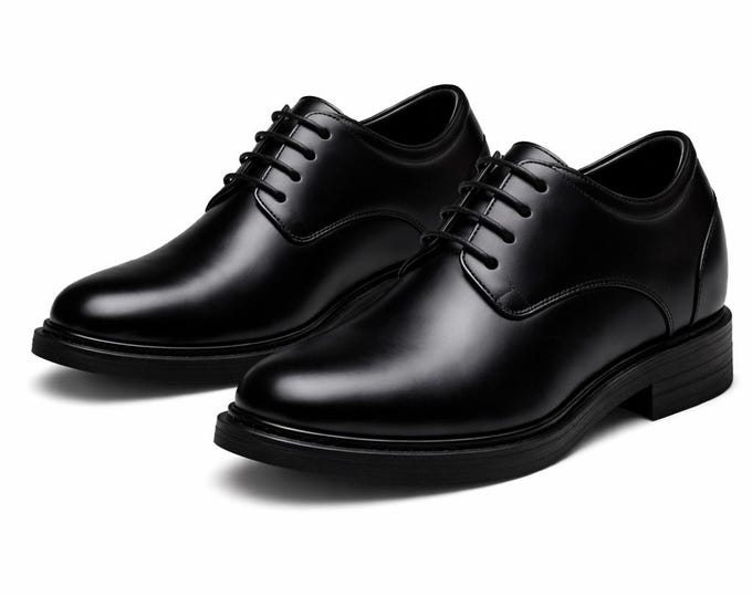 Black Leather Oxford Shoes Unisex Classic Formal Lace Up Business Office Wear