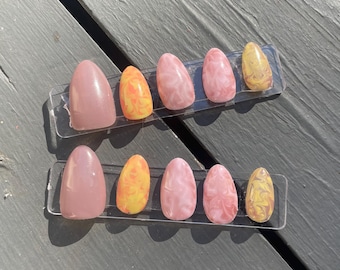 Handmade Colorful Press on Nails - Size S - Pastel
