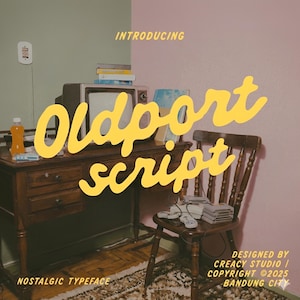 Oldport Script Font Vintage Handwritten Retro Typeface Nostalgic Font Logo Script Cricut Font Branding
