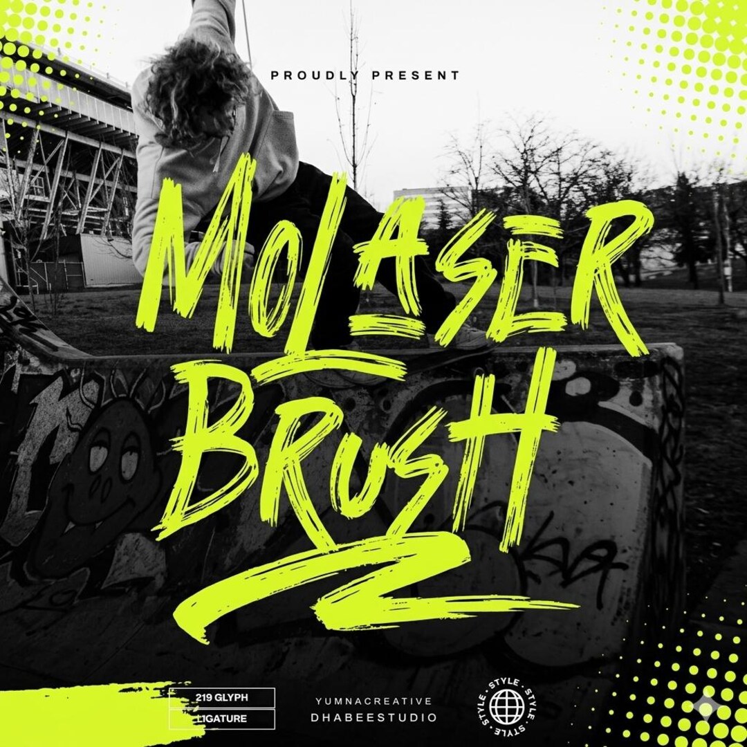 Molaser Brush Font, Graffiti Dry Brush Script, Urban Street Style ...