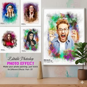 Painting Photo Effect Photoshop Action, Editable Digital Photo to Art Converter