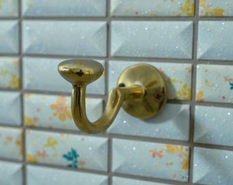 Minimalist Solid Brass Wall Hooks, Vintage Style Wall Hooks for Home Decor, Towel Hooks, Handmade Brass Hooks.