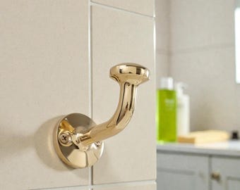 Unlacquered Solid Brass Wall Hooks Vintage Style Towel Coat Hat Hangers Classic Heavy Duty Hardware for Bathroom Entryway Decor