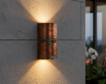Copper Wall Sconce – Rustic Outdoor Up Down Architectural Light