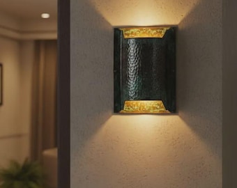 Artisan Copper Patina Wall Sconce: Farmhouse, Industrial, Modern Lighting