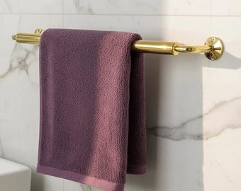 Polished Gold Stainless Steel Towel Bar – Handmade Moroccan Bath Hardware