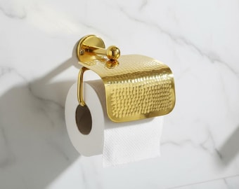 Hammered Copper Toilet Paper Holder, Modern Moroccan Bathroom Hardware, Rust-Resistant Tissue Holder