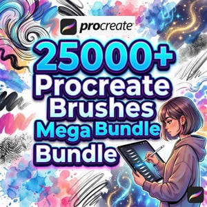 Megapaquete de más de 25 000 pinceles para Procreate: tatuajes, anime y bocetos (descarga digital)