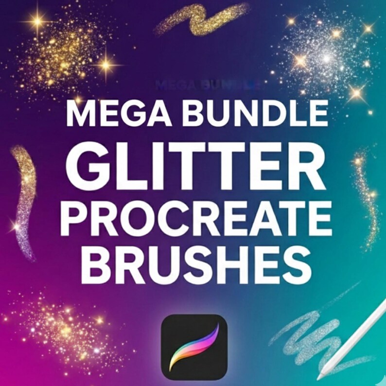 41 Glitter & Sparkle Procreate Brushes | Shiny Texture Brush Set ...
