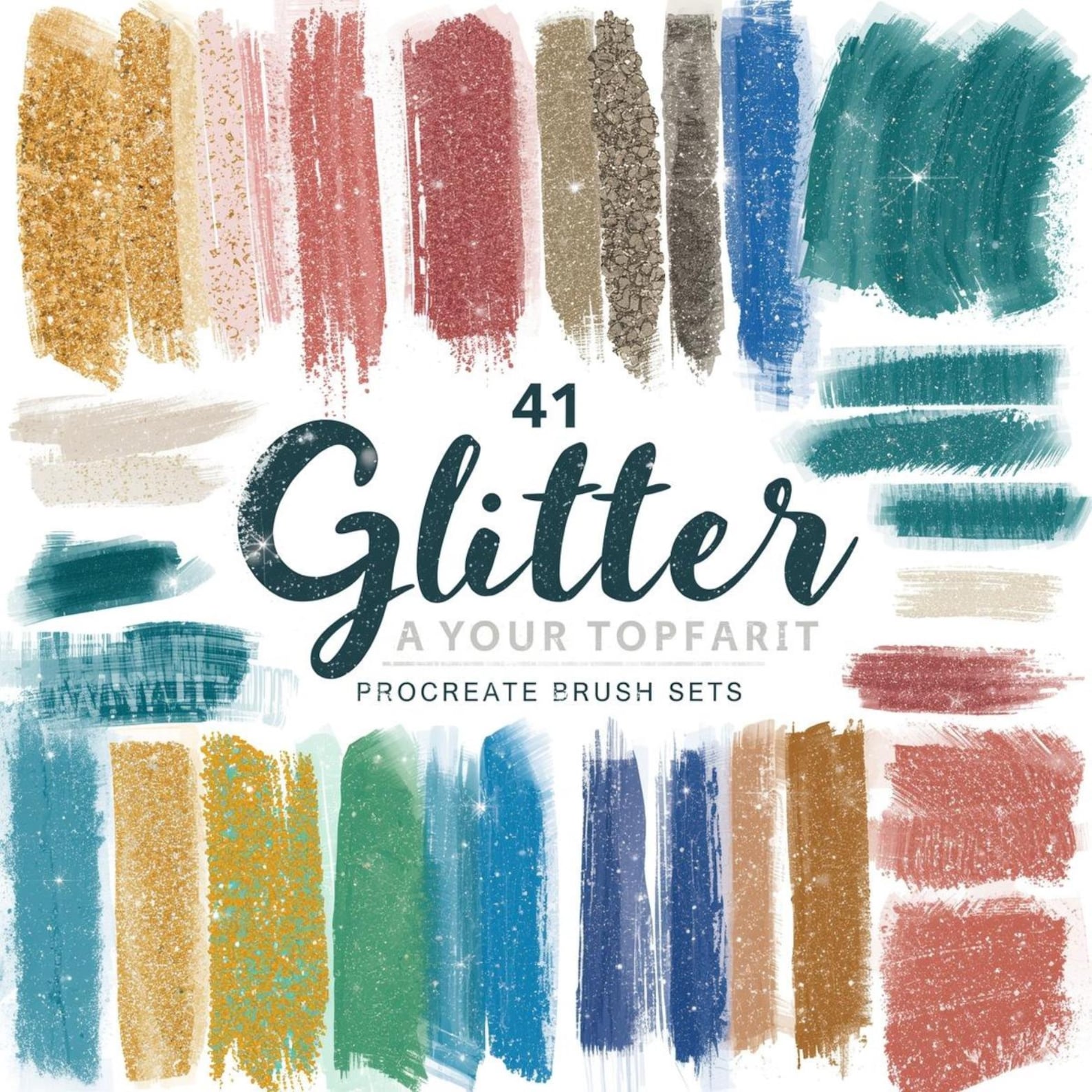 41 Glitter & Sparkle Procreate Brushes | Shiny Texture Brush Set ...
