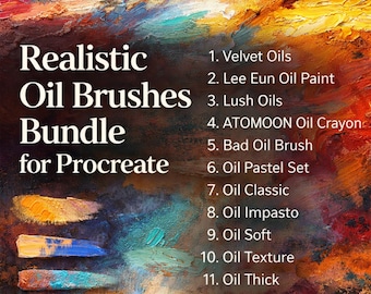 Realistic Oil Brushes Bundle for Procreate | Impasto, Texture, Thick Paint (Digital Painting Kit)