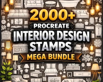 Procreate Interior Design Stamps | 2000+ Furniture & Room Brushes (Digital Download).
