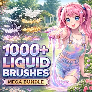 1000+ Procreate Liquid Brushes Mega Bundle – Milk, Marble, Foils, Ice Effects (Digital Art)