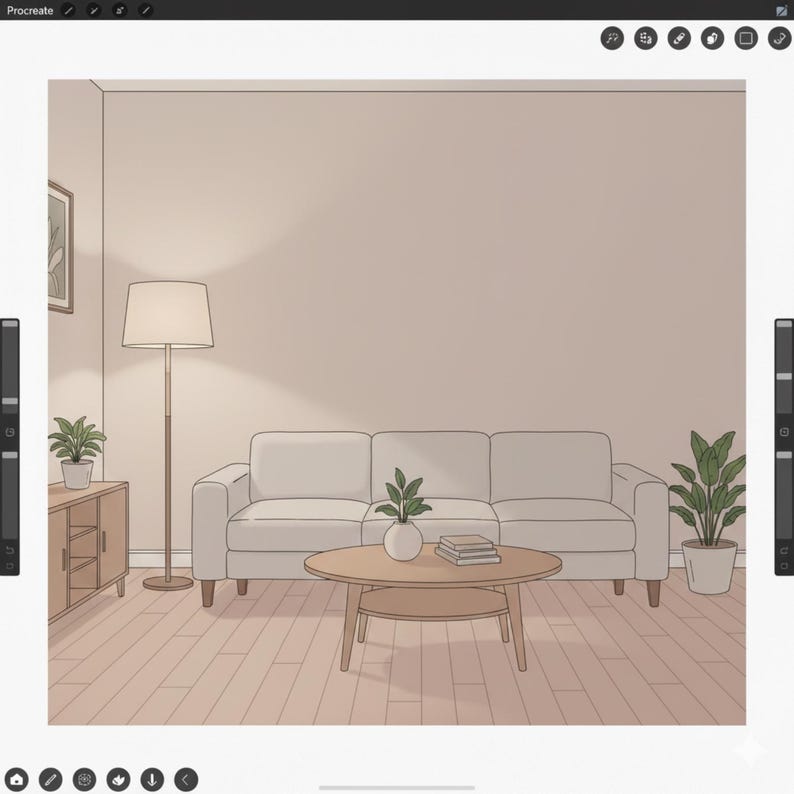 Procreate Interior Design Stamps | 2000+ Furniture & Room Brushes ...