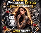 7000+ Procreate Tattoo Stamps & Brushes Mega Bundle | Skulls, Flowers, Japanese, Anime (Digital Download)
