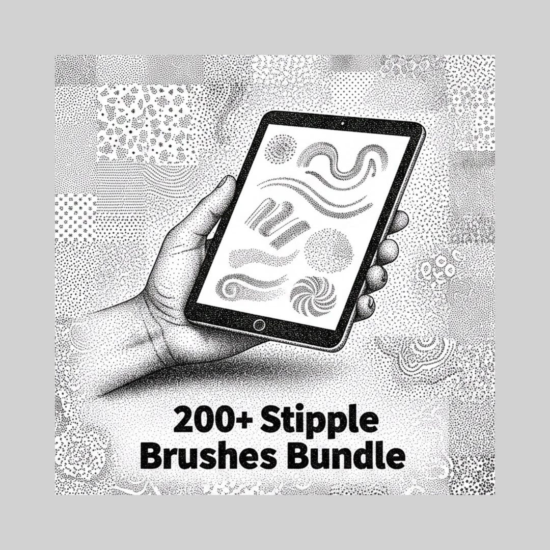 Procreate Stipple Brushes | 200 Tattoo & Shading Brush Pack (instant ...