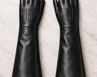 ロングブラックオペラレザーグローブ - Etsy 日本