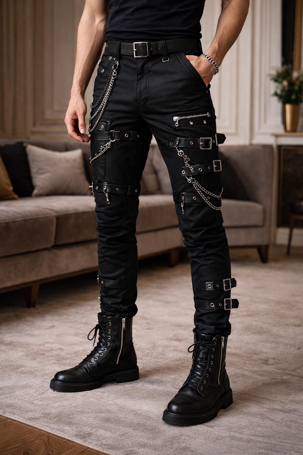 パンツ ブラック パンク ゴシック Mens punk pants - Etsy 日本