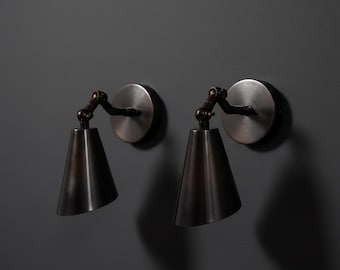 Industrielle Messing Wandleuchte verstellbare Kegel Wandleuchte Mitte des Jahrhunderts moderne Schwingarm Wandleuchte Schlafzimmer Nachttisch Wandlampe Leselampe Schwingarm