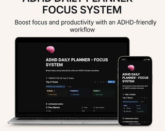 ADHD Daily Planner Notion Template | Focus & Time Blocking (Digital Download)