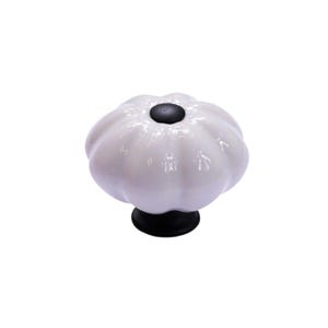 Pompoenkeramische kastknop 35 mm zinklegering ladehendel (mat zwart of wit)