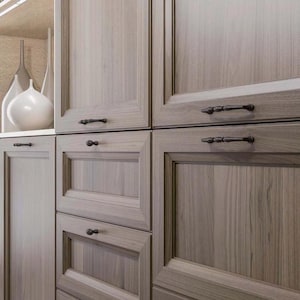 Pomo de gabinete negro con espacio entre orificios de 37 mm, tirador moderno de aleación de zinc para cajón, herraje contemporáneo para gabinetes de cocina, pomo para muebles de baño y tocador.