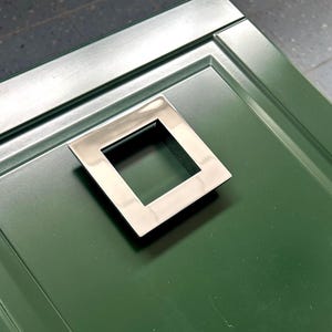 Viereckiger Möbelgriff aus Chrom, 64 mm moderne Zink-Schubladenbeschläge