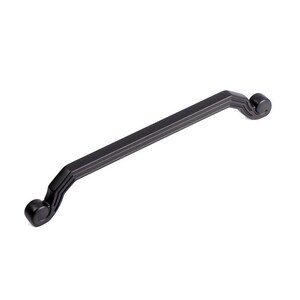Matte Black Zinc Alloy Bar Cabinet Handle, 160mm Spacing, Modern Drawer Pull