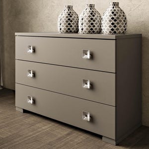 Vierkante kasthandgreep, satijnchroom zinklegering ladetrekker (32 mm) – modern meubelbeslag