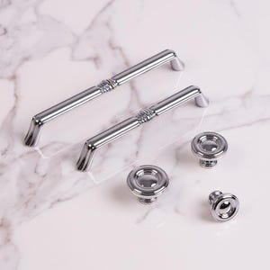 Maniglia per mobile a barra in cromo lucido, maniglia per cassetto moderna in lega di zamak da 160 mm