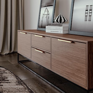 Matt Gold Edge Pull Handle 80 mm, moderne minimalistische Schrankbeschläge aus Zinklegierung