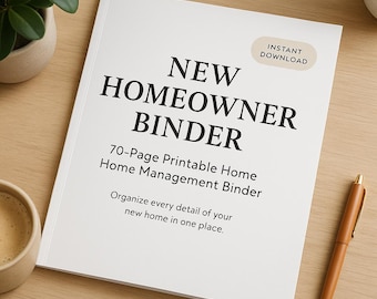 New Homeowner Binder | 60-Page Home Management Printable | Cleaning, Maintenance, Inventory & Budget Organizer | Instant Download
