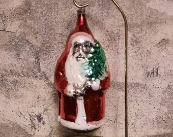 Larger Santa Blown Glass Ornament Poland 5.5"