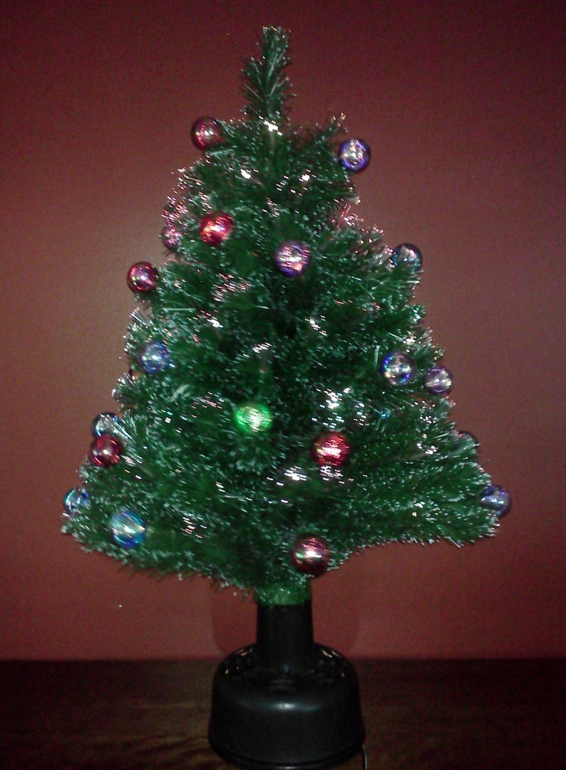 Tabletop Christmas Tree Vintage Rotating Prelit Fiber Optic | Etsy