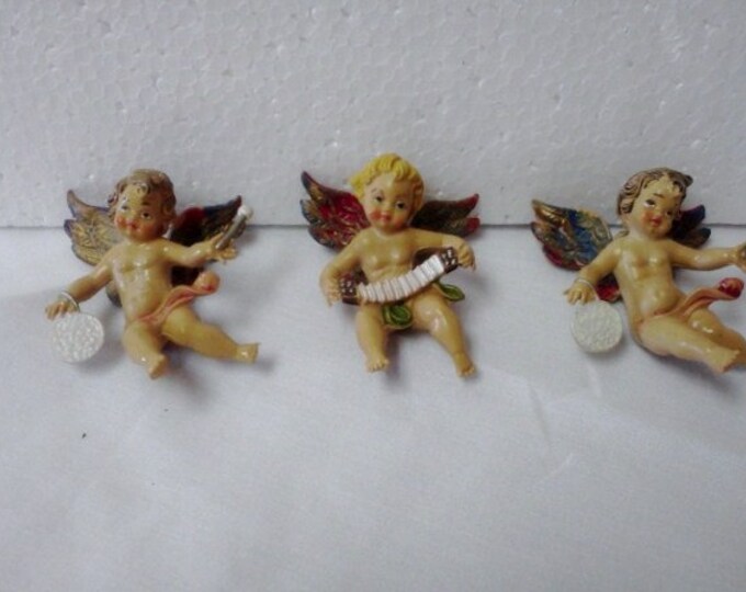 Vintage Italian Christmas Angel Ornaments Set of Three Etsy