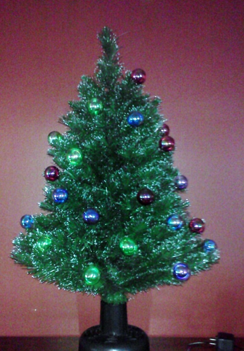 Tabletop Christmas Tree Vintage Rotating Prelit Fiber Optic | Etsy