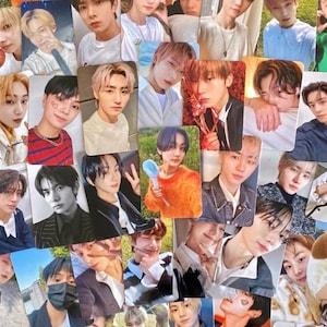 May include: A collection of rectangular photo cards featuring various young men. The cards display headshots and full-body shots, with diverse backgrounds and clothing styles. Some cards are in black and white, while others are in color, creating a varied visual display.