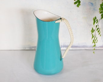 Vintage Dansk Kobenstyle Enamel Turquoise Pitcher Made in Denmark Jens Quistgaard Medium