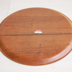 Vintage Mid Century Modern 14 inch Teak Round Serving Tray by Selandia Designs Made in Taiwan image 3
