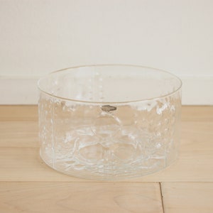 Scandinavian Modern Nuutajarvi Flora 6 inch Glass Serving Bowl Oiva Toikka Made in Finland image 1