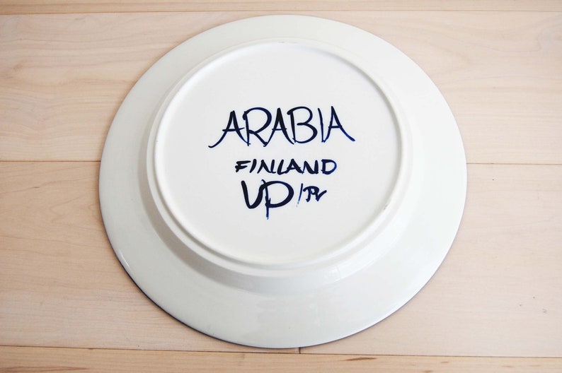 Scandinavian Modern Arabia Finland Valencia 14 inch Deep Round Platter Ulla Procope image 5