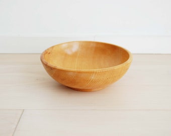 Mid Century Modern Blonde Hard Maple Wooden Bowl Made in Japan